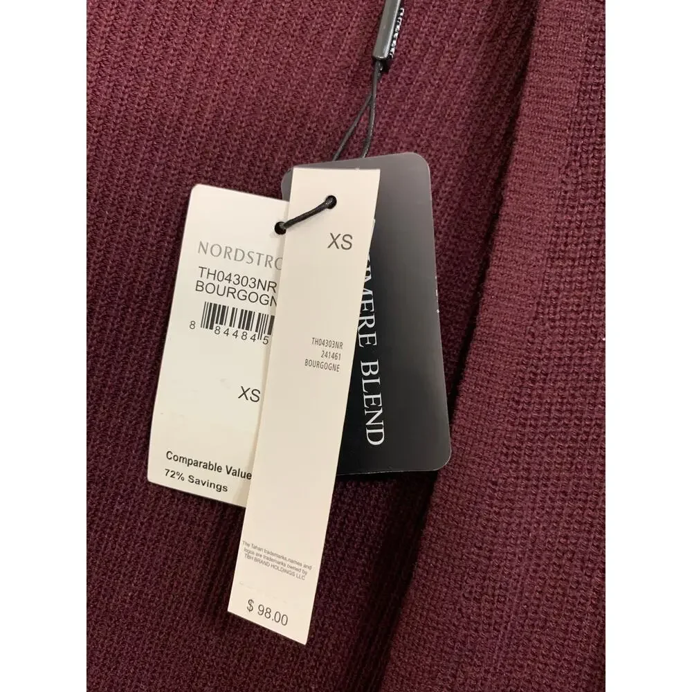T‎ TAHARI Pocket Cardigan In Bourgogne size XS NWT $98